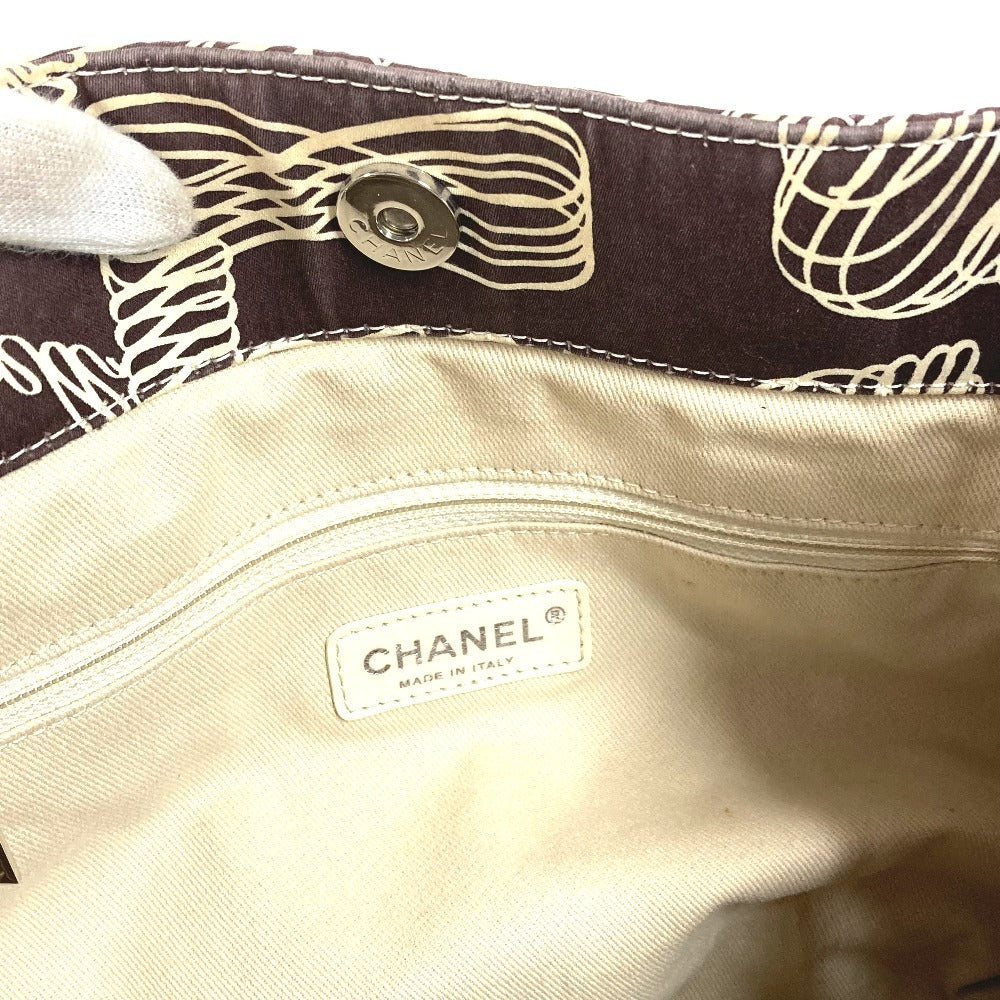 CHANEL ヴィンテージ CC ココマーク ロゴ キルティング カバン トートバッグ 肩掛け Wチェーン ショルダーバッグ キャンバス レディース ブラウン