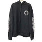 CHROME HEARTS Men's Long Sleeve Sweatshirt, SWTSHRT HD PLVR, Flared Logo, Horseshoe Design, Cotton Hoodie, Black