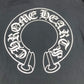 CHROME HEARTS Men's Long Sleeve Sweatshirt, SWTSHRT HD PLVR, Flared Logo, Horseshoe Design, Cotton Hoodie, Black