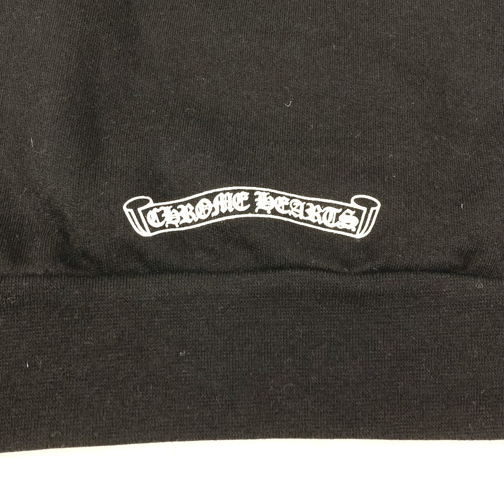CHROME HEARTS Men's Long Sleeve Sweatshirt, SWTSHRT HD PLVR, Flared Logo, Horseshoe Design, Cotton Hoodie, Black