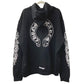 CHROME HEARTS Men's Long Sleeve Sweatshirt, SWTSHRT HD PLVR, Flared Logo, Horseshoe Design, Cotton Hoodie, Black