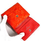 CHANEL No. 5 Logo Ribbon Icon Compact Wallet, Tri-fold Wallet, Patent Leather, Unisex, Red
