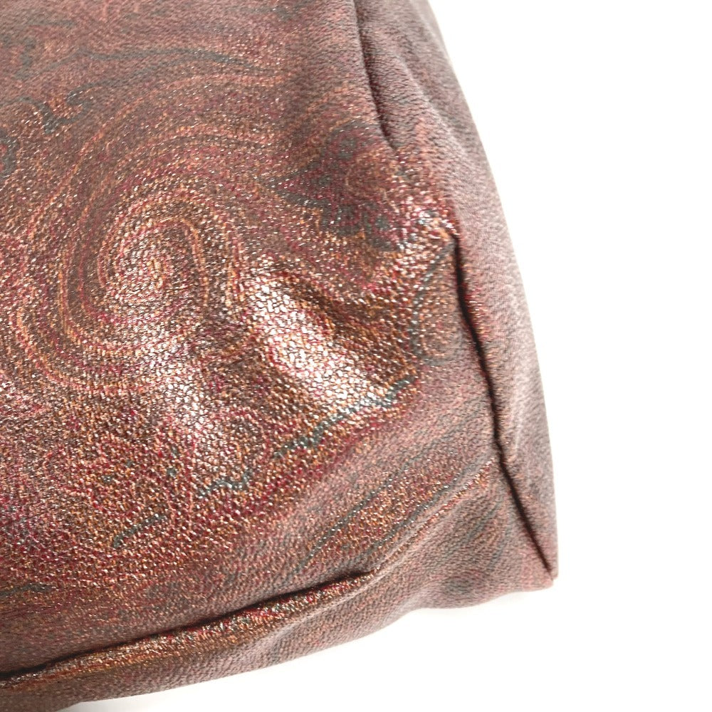 ETRO Paisley Logo Fur Tote Bag with Pouch, PVC/Leather Shoulder Bag, Brown, Women's