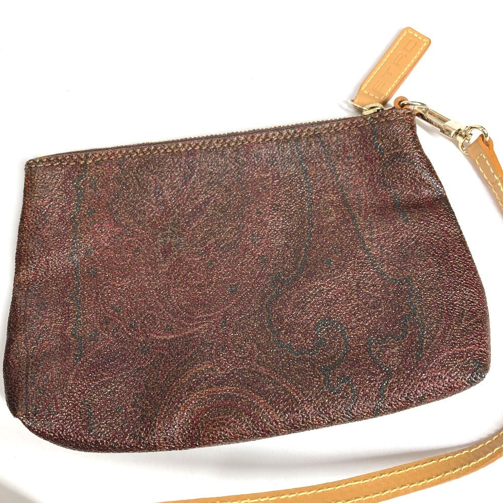 ETRO Paisley Logo Fur Tote Bag with Pouch, PVC/Leather Shoulder Bag, Brown, Women's