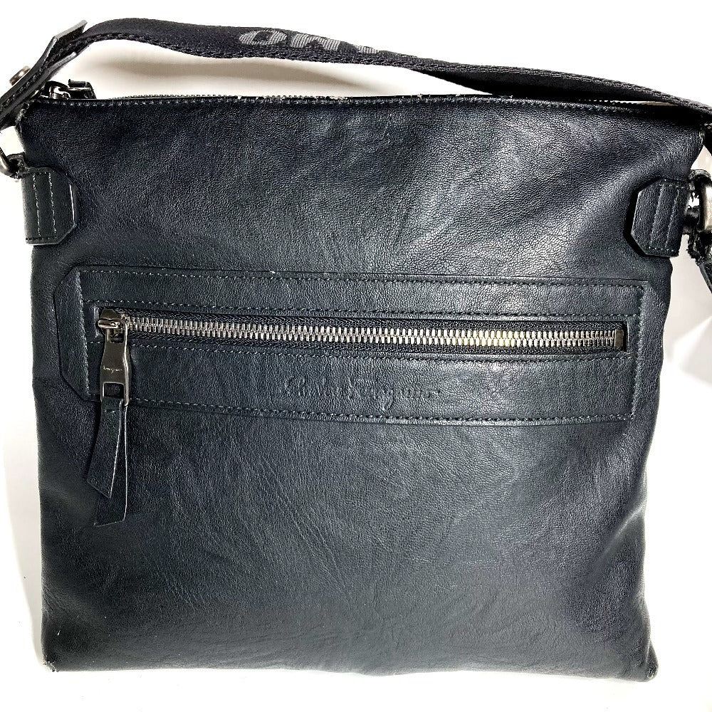 Salvatore Ferragamo ロゴ カバン 斜め掛け ショルダーバッグ レザー ユニセックス ブラック