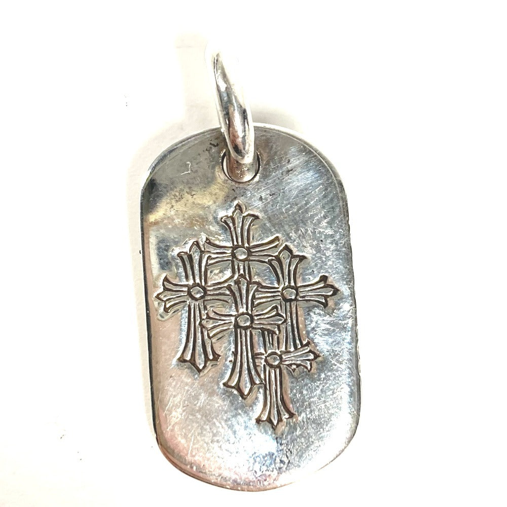 CHROME HEARTS セメタリークロス ロゴ ドッグタグ ネックレス ジュエリー アクセサリー ペンダントトップ SV925 ユニセックス シルバー