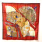 HERMES Japanese-patterned folding fan, BRISE DE CHARME "Enchanting Breeze" design, Carré 90, silk scarf, unisex, multicolor