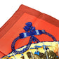 HERMES Japanese-patterned folding fan, BRISE DE CHARME "Enchanting Breeze" design, Carré 90, silk scarf, unisex, multicolor