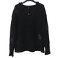 CHROME HEARTS クロスパッチ レザーパッチ 革タグ アパレル 長袖 フード フーディー パーカー ニット カシミヤ メンズ ブラック