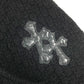 CHROME HEARTS クロスパッチ レザーパッチ 革タグ アパレル 長袖 フード フーディー パーカー ニット カシミヤ メンズ ブラック