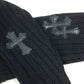 CHROME HEARTS クロスパッチ レザーパッチ 革タグ アパレル 長袖 フード フーディー パーカー ニット カシミヤ メンズ ブラック