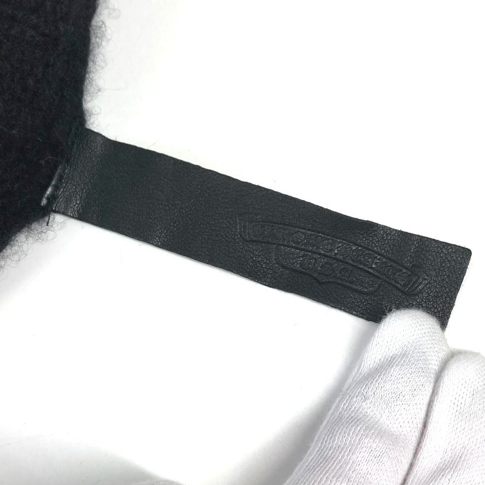 CHROME HEARTS クロスパッチ レザーパッチ 革タグ アパレル 長袖 フード フーディー パーカー ニット カシミヤ メンズ ブラック