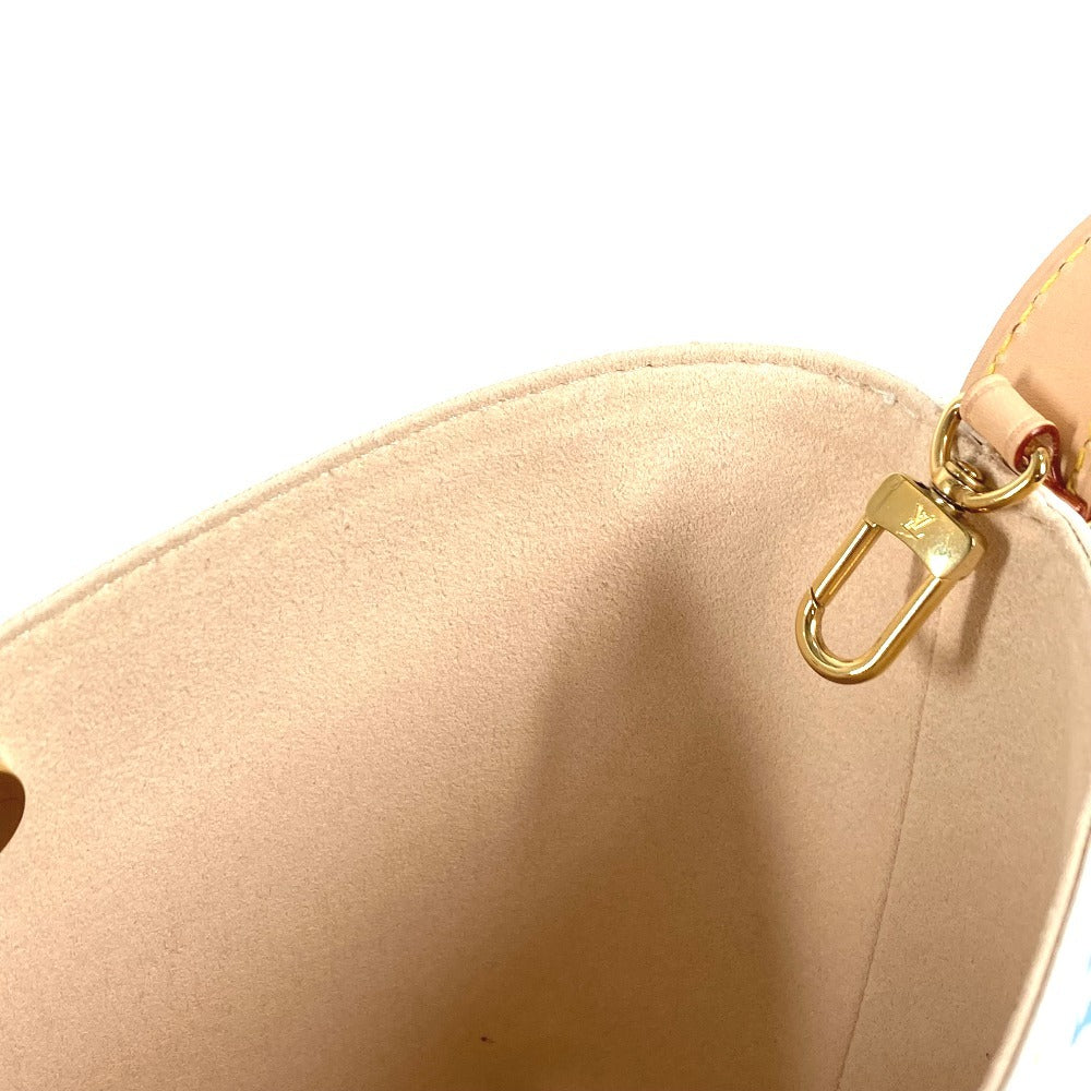 LOUIS VUITTON M13089 Monogram Multicolore by Takashi Murakami, LV×TM All-in BB Crossbody Bag with Pouch, Bucket Shoulder Bag, Monogram Multicolore Canvas, Women's, Blanc/White