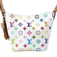 LOUIS VUITTON M13089 Monogram Multicolore by Takashi Murakami, LV×TM All-in BB Crossbody Bag with Pouch, Bucket Shoulder Bag, Monogram Multicolore Canvas, Women's, Blanc/White