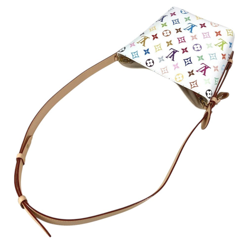 LOUIS VUITTON M13089 Monogram Multicolore by Takashi Murakami, LV×TM All-in BB Crossbody Bag with Pouch, Bucket Shoulder Bag, Monogram Multicolore Canvas, Women's, Blanc/White