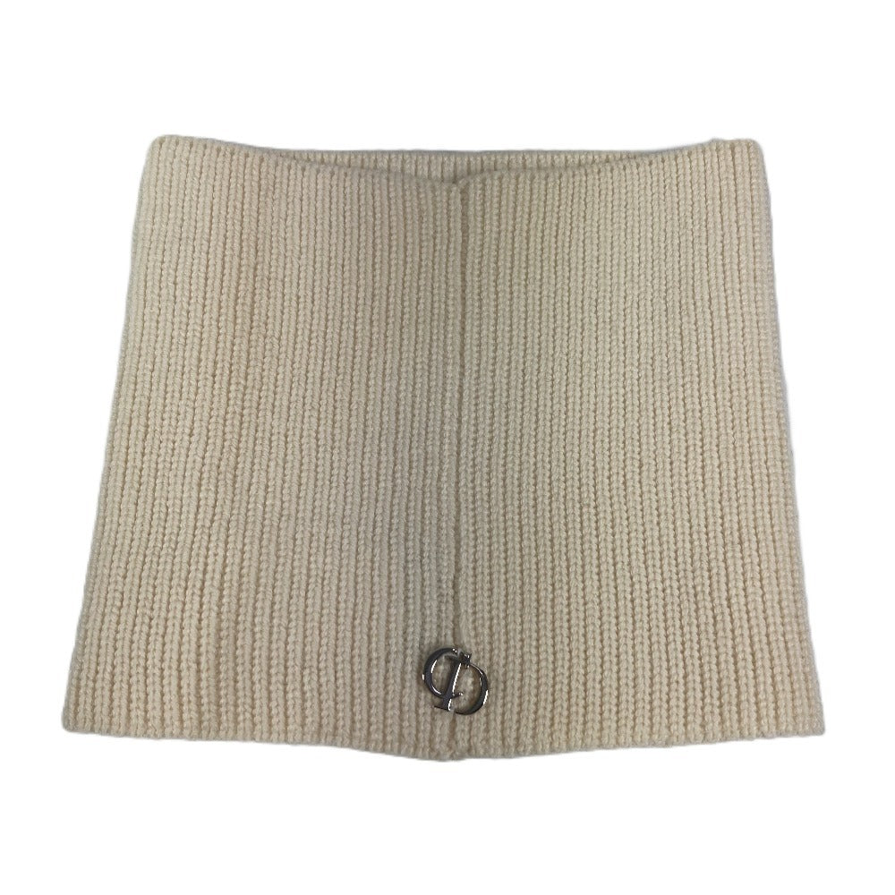 Dior 41UTD201A101 CD Logo Neck Warmer, Accessory, Wool Scarf, Women's, Ivory