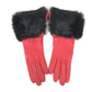 HERMES Fur Apparel Serie Button Clothing Accessories Leather Gloves Women's Red