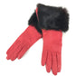 HERMES Fur Apparel Serie Button Clothing Accessories Leather Gloves Women's Red
