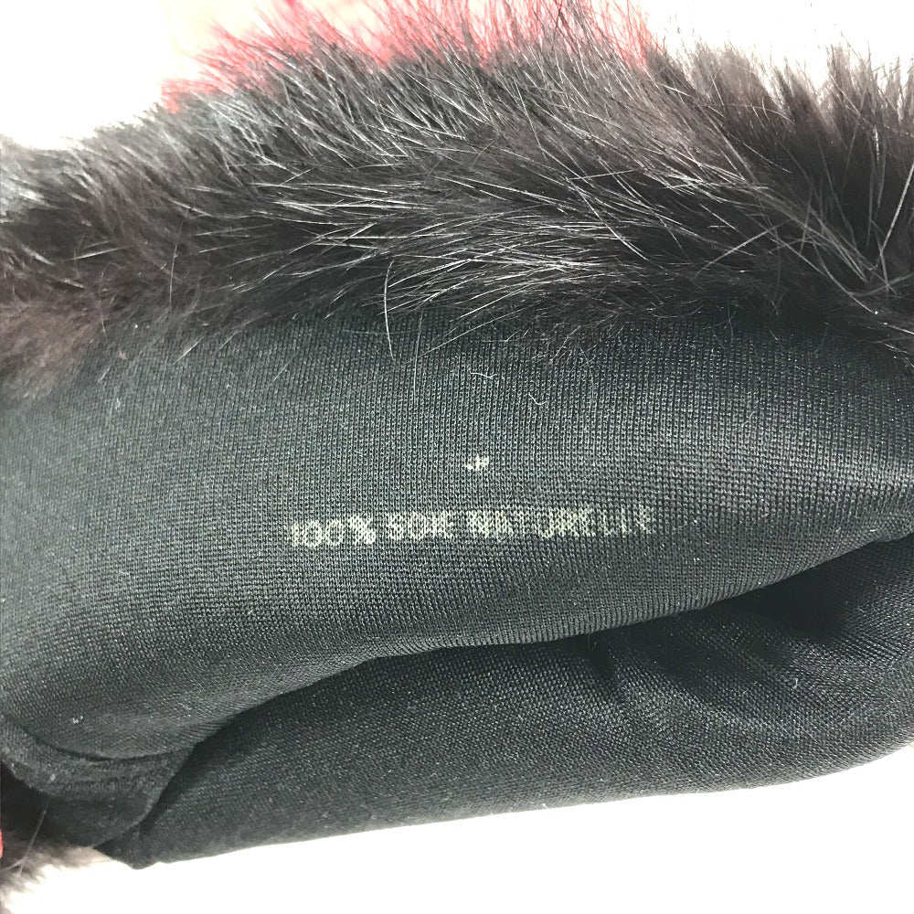 HERMES Fur Apparel Serie Button Clothing Accessories Leather Gloves Women's Red