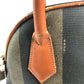 FENDI Vintage Pecan Striped Handbag in PVC and Leather, Unisex, Brown