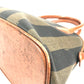 FENDI Vintage Pecan Striped Handbag in PVC and Leather, Unisex, Brown