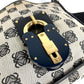 LOEWE Vintage Padlock Logo Crossbody Shoulder Bag in Leather/Canvas, Unisex, Black