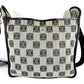 LOEWE Vintage Padlock Logo Crossbody Shoulder Bag in Leather/Canvas, Unisex, Black