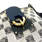 LOEWE Vintage Padlock Logo Crossbody Shoulder Bag in Leather/Canvas, Unisex, Black