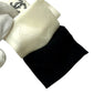 CHANEL 25P CC Coco Mark Logo Ribbon Two-Tone Hair Accessory Hair Clip Barrette Silk Women's White