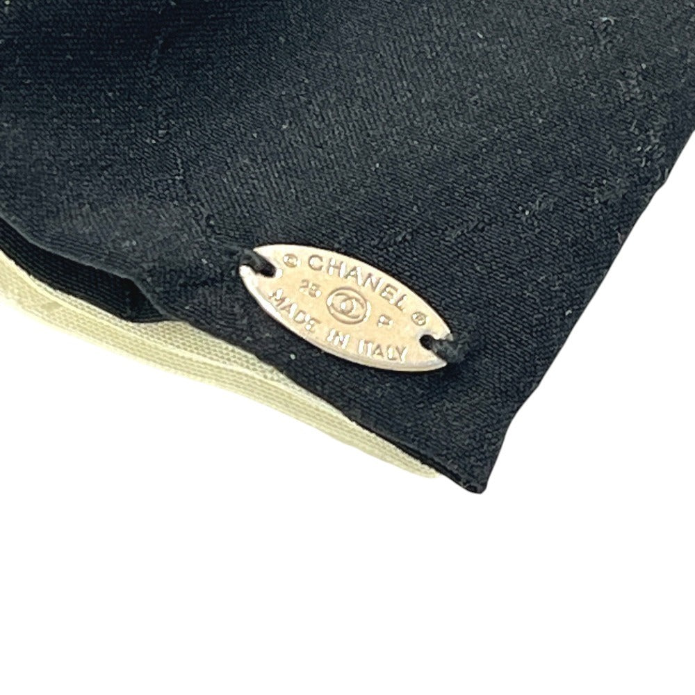 CHANEL 25P CC Coco Mark Logo Ribbon Two-Tone Hair Accessory Hair Clip Barrette Silk Women's White