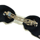 CHANEL 25P CC Coco Mark Logo Ribbon Two-Tone Hair Accessory Hair Clip Barrette Silk Women's White