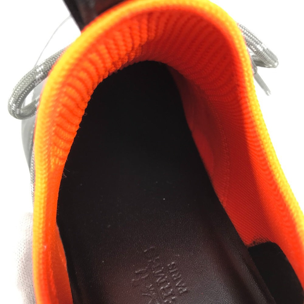 HERMES Logo Duel Shoes Sneakers Women's Rubber Silver
