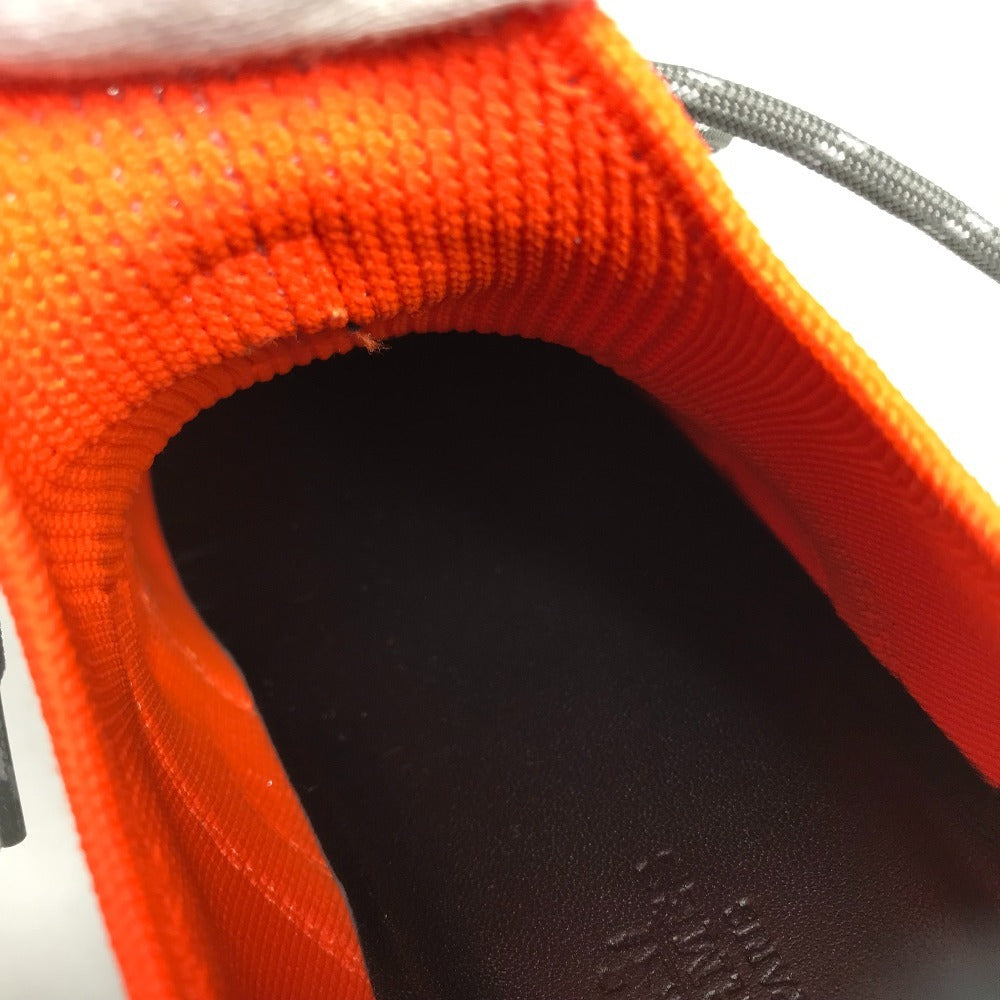 HERMES Logo Duel Shoes Sneakers Women's Rubber Silver