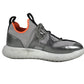 HERMES Logo Duel Shoes Sneakers Women's Rubber Silver