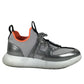 HERMES Logo Duel Shoes Sneakers Women's Rubber Silver