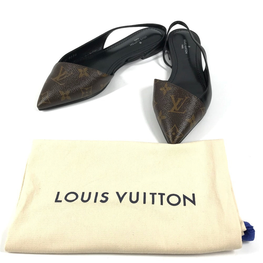 LOUIS VUITTON Monogram Logo Ballet Flats, Flat Pumps, Women's, Brown, Monogram Canvas