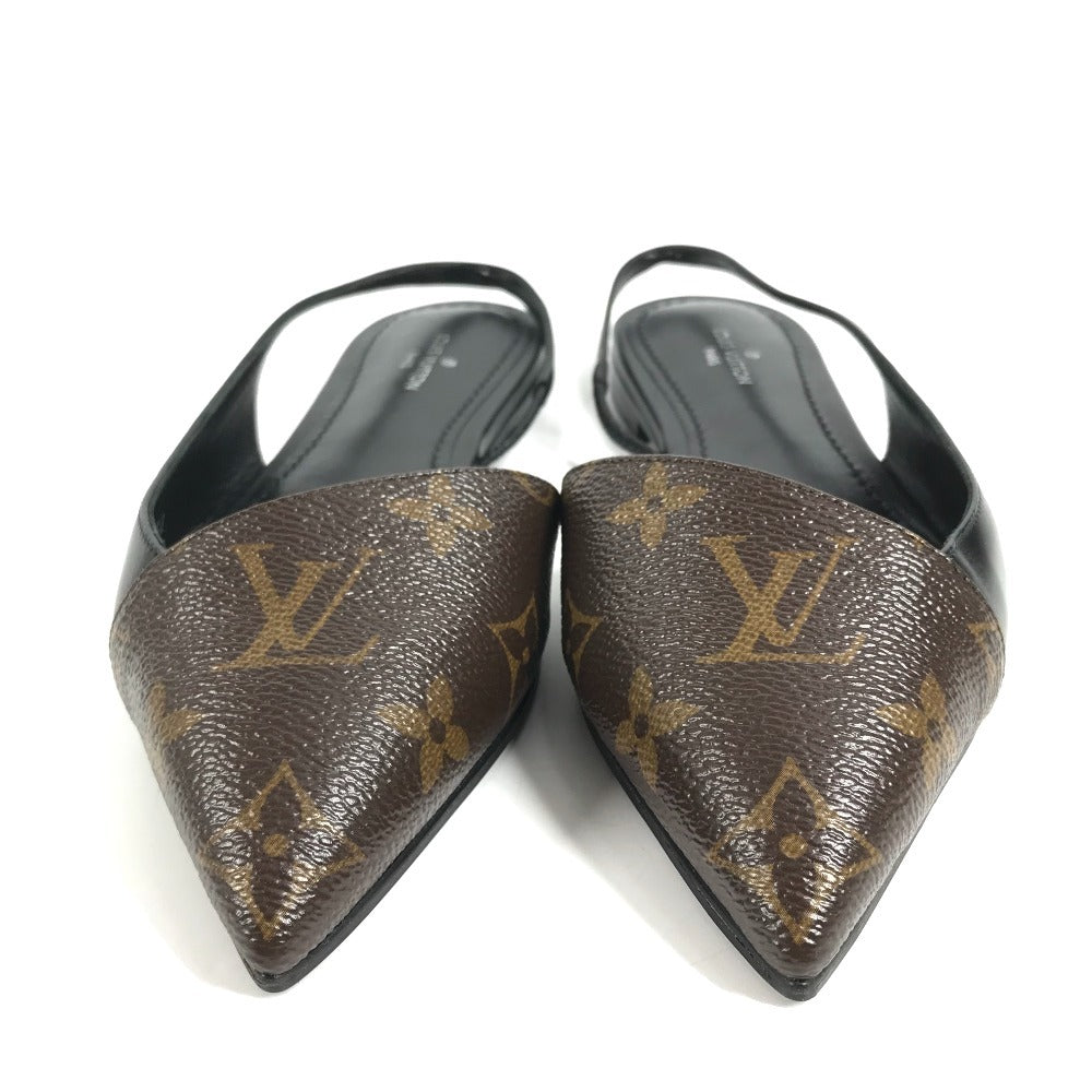 LOUIS VUITTON Monogram Logo Ballet Flats, Flat Pumps, Women's, Brown, Monogram Canvas