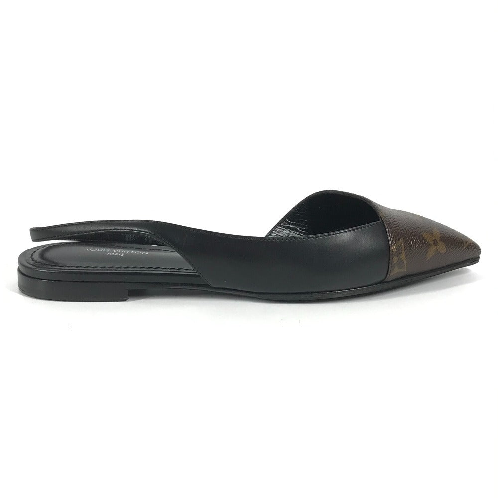 LOUIS VUITTON Monogram Logo Ballet Flats, Flat Pumps, Women's, Brown, Monogram Canvas