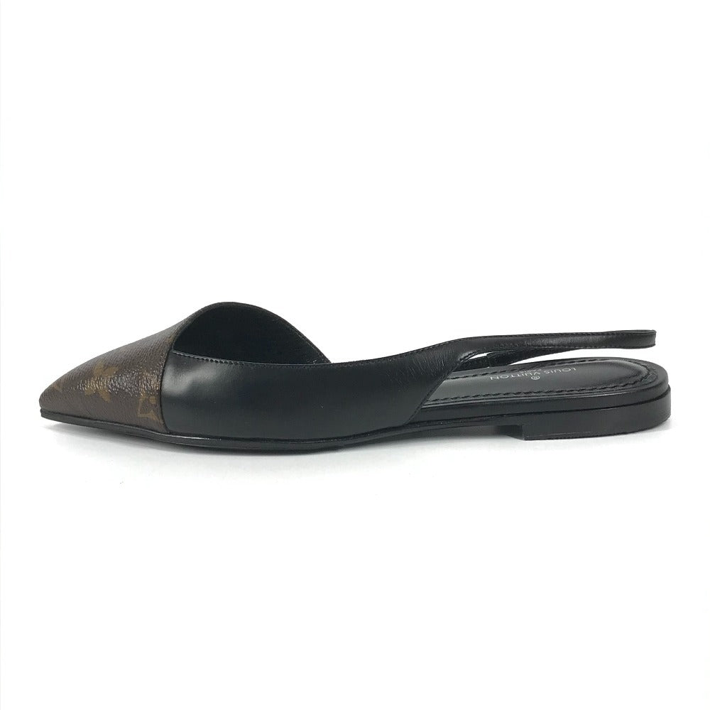 LOUIS VUITTON Monogram Logo Ballet Flats, Flat Pumps, Women's, Brown, Monogram Canvas
