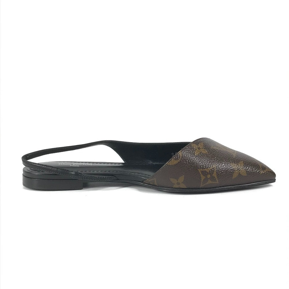 LOUIS VUITTON Monogram Logo Ballet Flats, Flat Pumps, Women's, Brown, Monogram Canvas