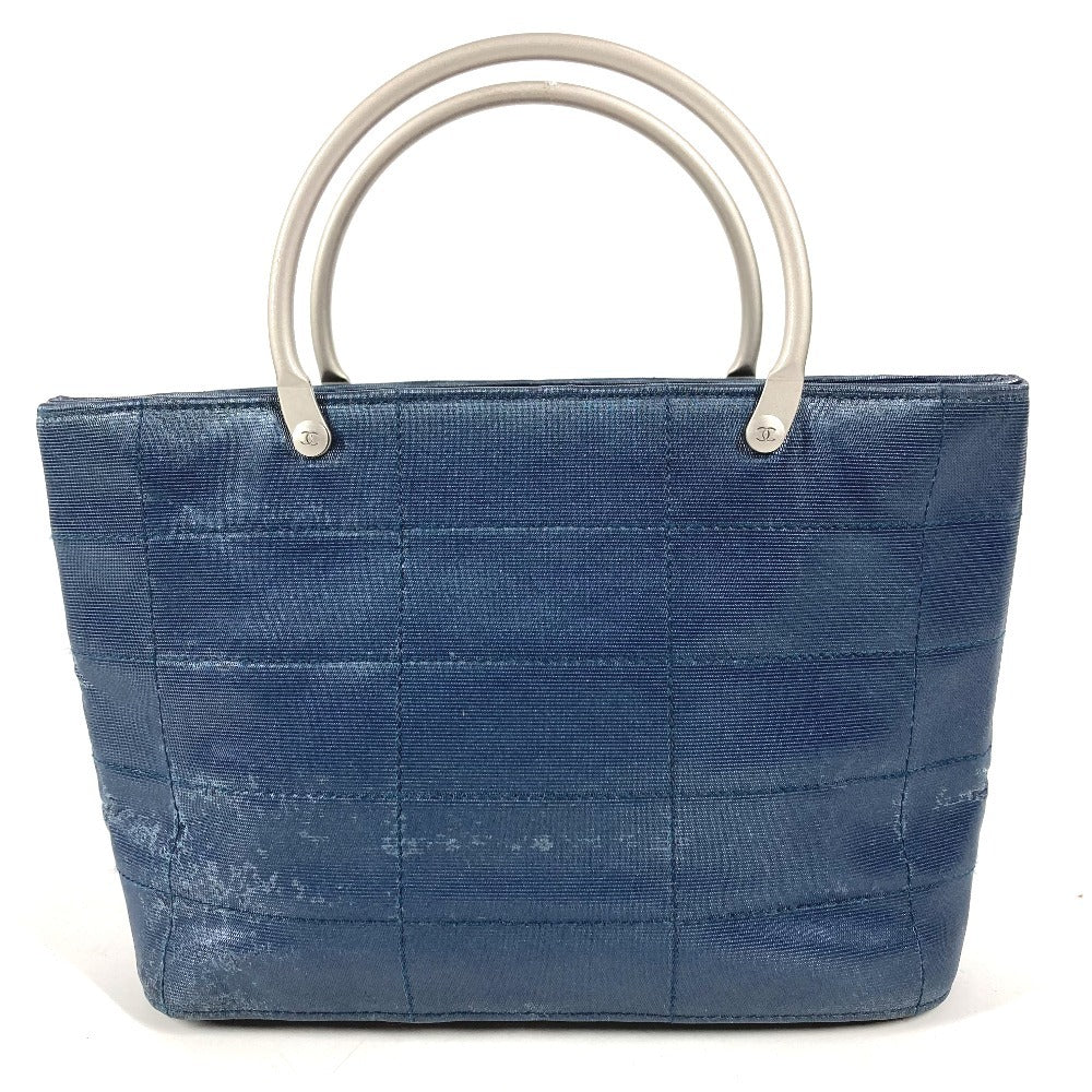 CHANEL CC Coco Mark Logo Metal Handle Bag Tote Bag Mini Bag Handbag Nylon Canvas Unisex Blue