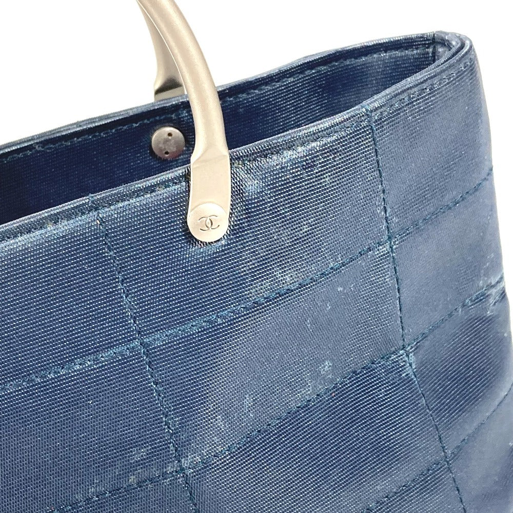 CHANEL CC Coco Mark Logo Metal Handle Bag Tote Bag Mini Bag Handbag Nylon Canvas Unisex Blue