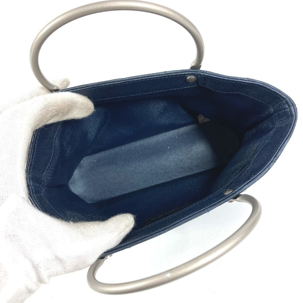 CHANEL CC Coco Mark Logo Metal Handle Bag Tote Bag Mini Bag Handbag Nylon Canvas Unisex Blue