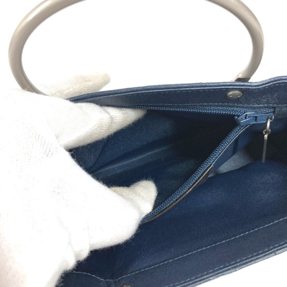 CHANEL CC Coco Mark Logo Metal Handle Bag Tote Bag Mini Bag Handbag Nylon Canvas Unisex Blue