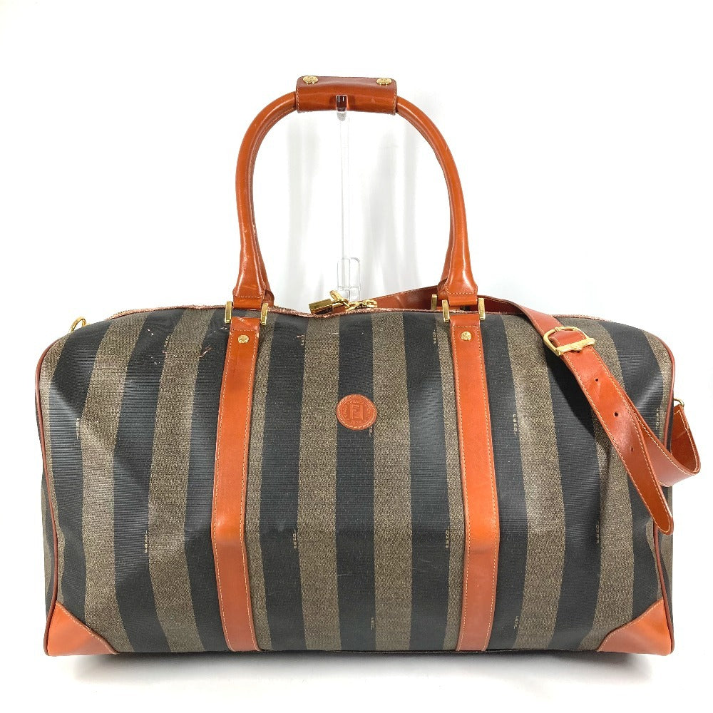 FENDI Vintage Pecan Bag Travel Bag Handbag Shoulder Bag 2-Way Bag Boston Bag PVC/Leather Unisex Khaki