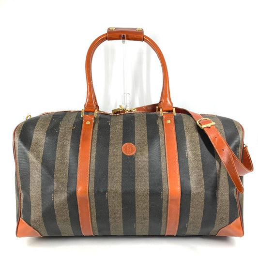 FENDI Vintage Pecan Bag Travel Bag Handbag Shoulder Bag 2-Way Bag Boston Bag PVC/Leather Unisex Khaki