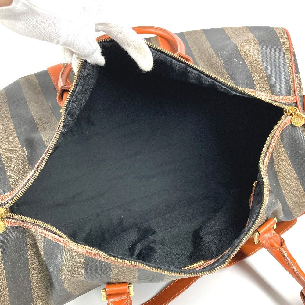 FENDI Vintage Pecan Bag Travel Bag Handbag Shoulder Bag 2-Way Bag Boston Bag PVC/Leather Unisex Khaki
