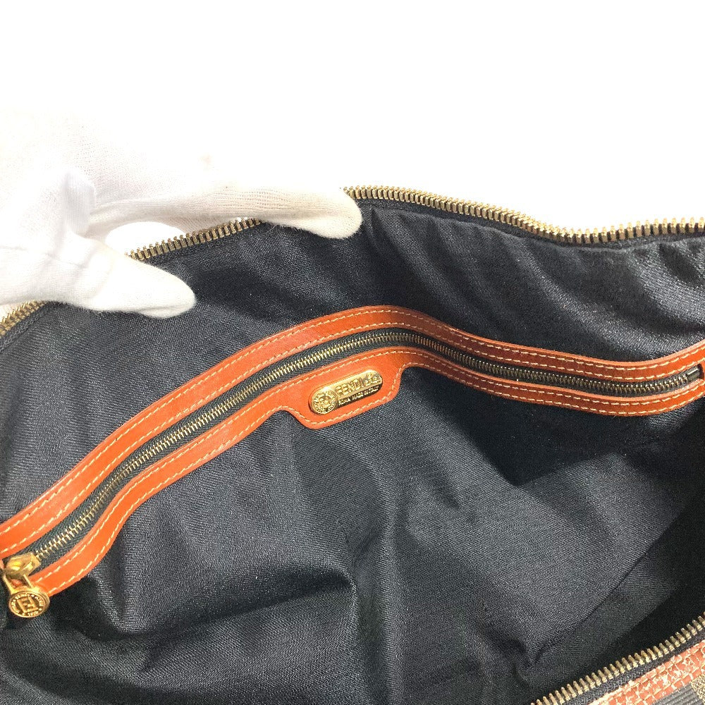 FENDI Vintage Pecan Bag Travel Bag Handbag Shoulder Bag 2-Way Bag Boston Bag PVC/Leather Unisex Khaki