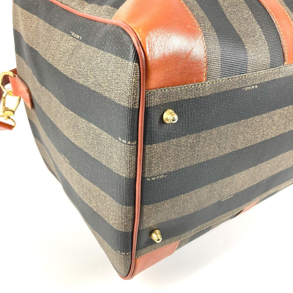 FENDI Vintage Pecan Bag Travel Bag Handbag Shoulder Bag 2-Way Bag Boston Bag PVC/Leather Unisex Khaki