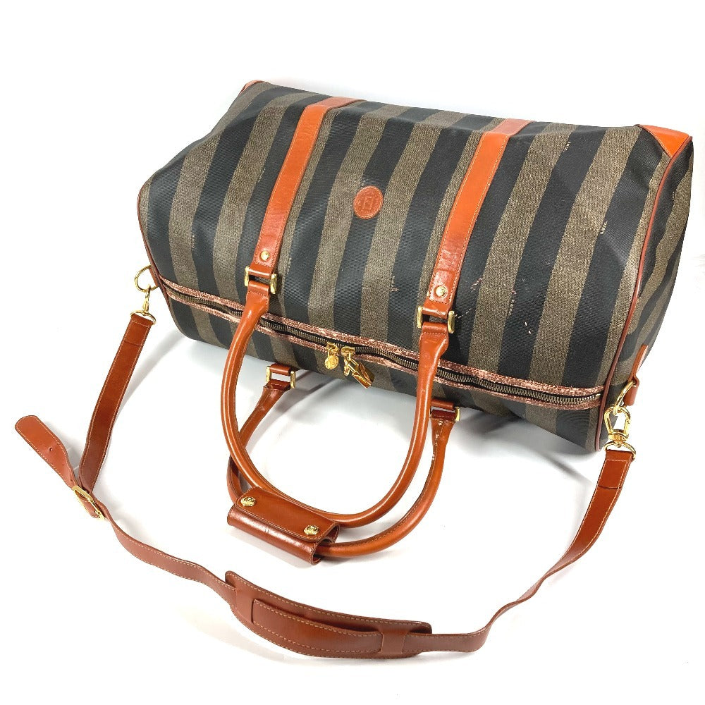 FENDI Vintage Pecan Bag Travel Bag Handbag Shoulder Bag 2-Way Bag Boston Bag PVC/Leather Unisex Khaki